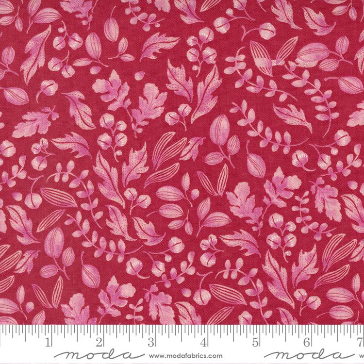 Moda - Wild Blossoms-Leafy World Florals Leaf/Poppy - Robin Pickens - 48736 19