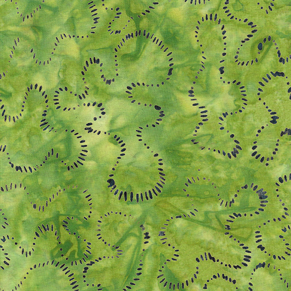 Island Batik Stipple Lemongrass Fabric – Green Batik Blender