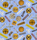 Blank Quilting - Redwood Express-Tossed Signs/Blue - 8443-11