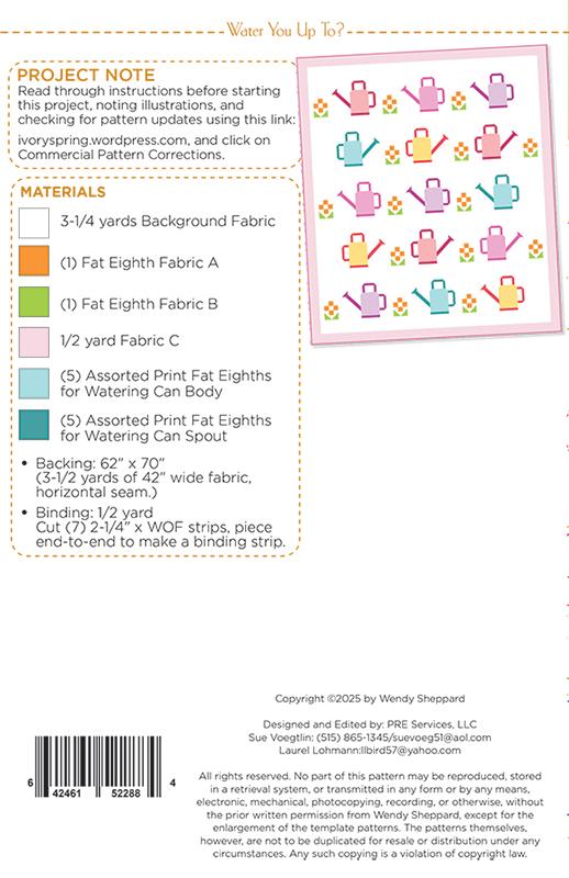 Water You Up To? Quilt Pattern (54" x 62") by Wendy Sheppard