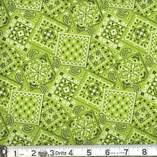 MDG - Western Blazin' Bandana Prints/LIME GREEN - BB04
