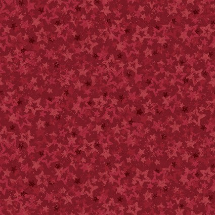 Benartex Star of Wonder Heavenly Star Red Fabric – Red Tonal Star Print by Nancy Halvorsen