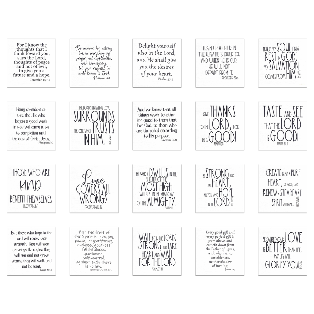 20 Bible Verse Quilt squares - Precut Squares 3.5" or 5" - Carlson Homestead Quilting