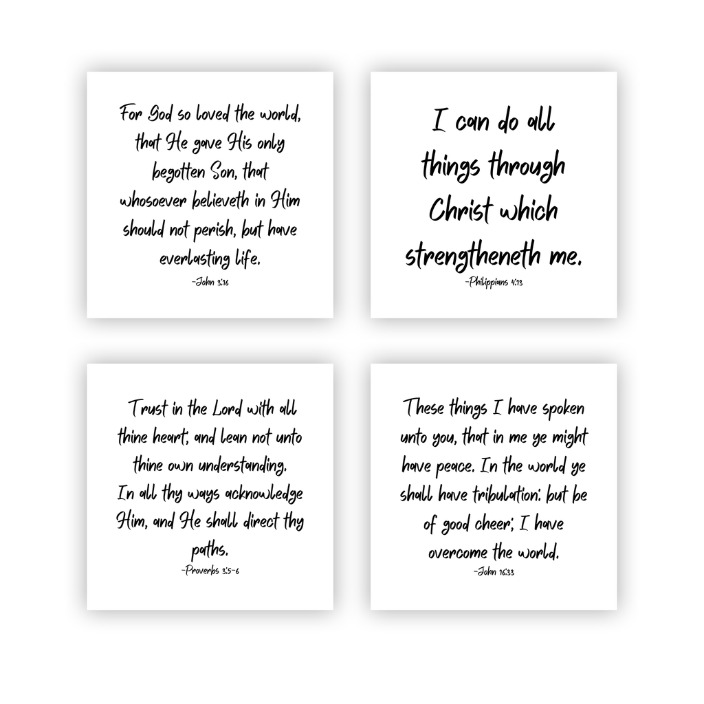 10 Bible Verse Quilt Squares - Precut 3.5” or 5" squares - Carlson Homestead Quilting