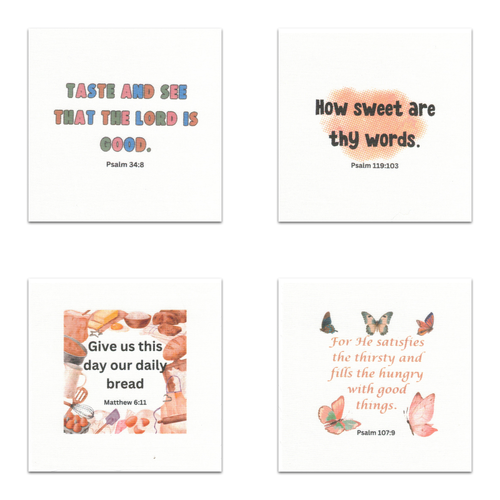 20 Food-themed Bible Verse Quilt - Precut Squares 5" - Carlson Homestead