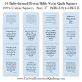 16 Baby-themed Bible Verse Quilt Squares - Light Blue - Precut 5in - Carlson Homestead Quilting