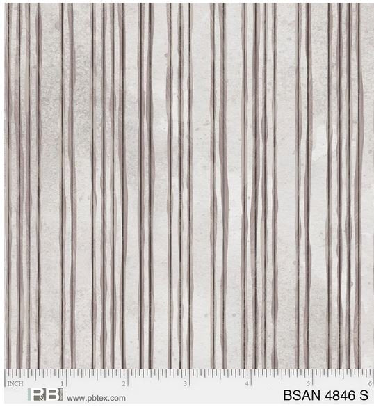 P & B Textiles - Baby Safari Animals - Small Stripe Grey Fabric - by Clint Eagar