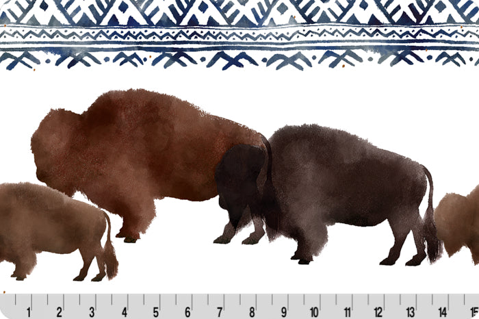 Big Sky Bison Digital Cuddle® Woodland – 58/60" Minky by Shannon Fabrics