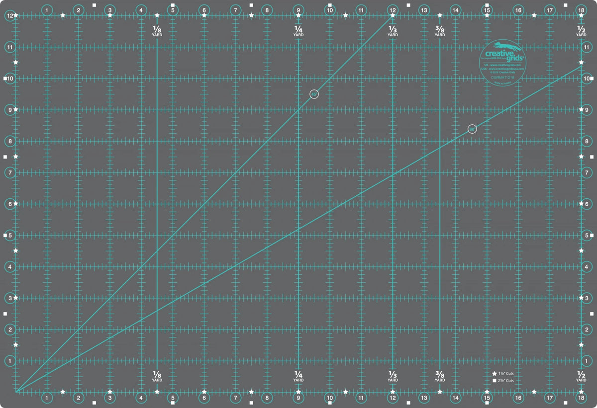 Creative Grids Self-Healing Double-Sided Cutting Mat – 12" x 18"