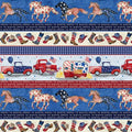 Michael Miller Rodeo Ranch Stripe Multi Fabric – Patriotic Western Stripe Print