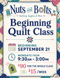 Beginning Quilt Class – Starts September 21
