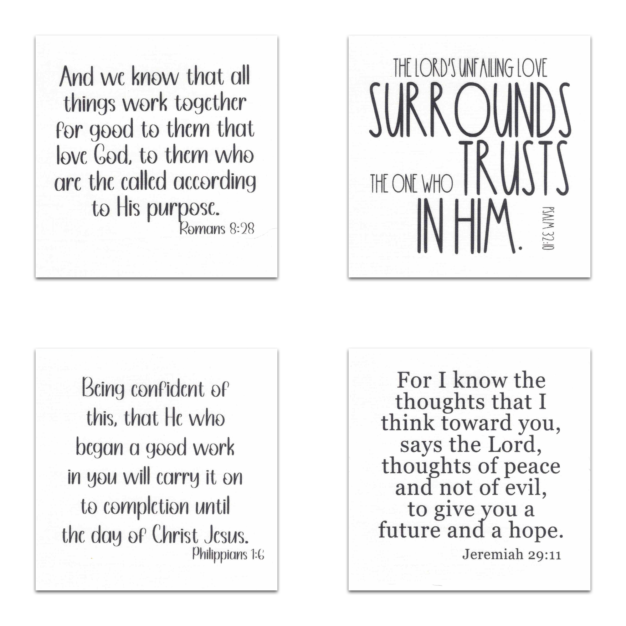 20 Bible Verse Quilt squares - Precut Squares 3.5" or 5" - Carlson Homestead Quilting
