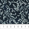 Cotton Batik Midnight Fabric – Black Floral Batik Print by Banyan Batiks