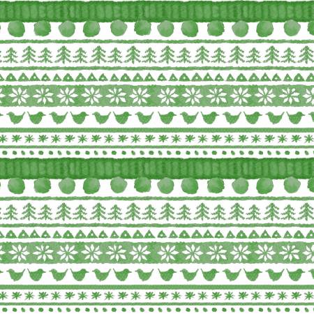 Maywood - Warm Wishes-Green Sweater Stripe Digital - D6314M-G