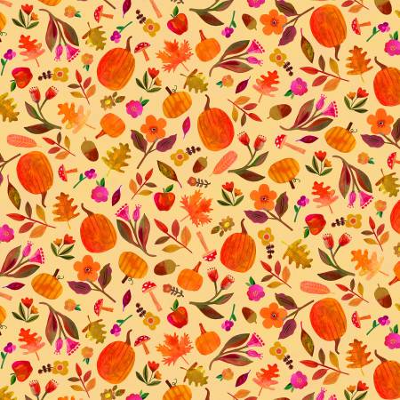 Michael Miller - Autumn Breeze - Pumpkins/Floral - 12312-BUTT