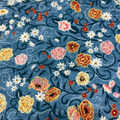 Oasis Fabrics - Denim Plus - Flowers Medium Blue - Cotton Fabric