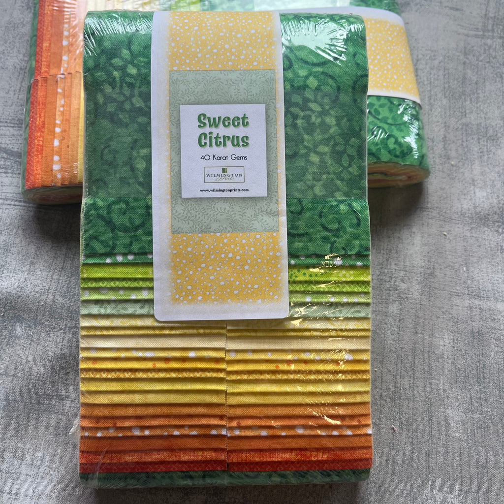 Wilmington Prints - Dry Brush - Sweet Citrus 2.5" Karat Gems 42 Piece – Tonal Blender Strips by Danhui Nai