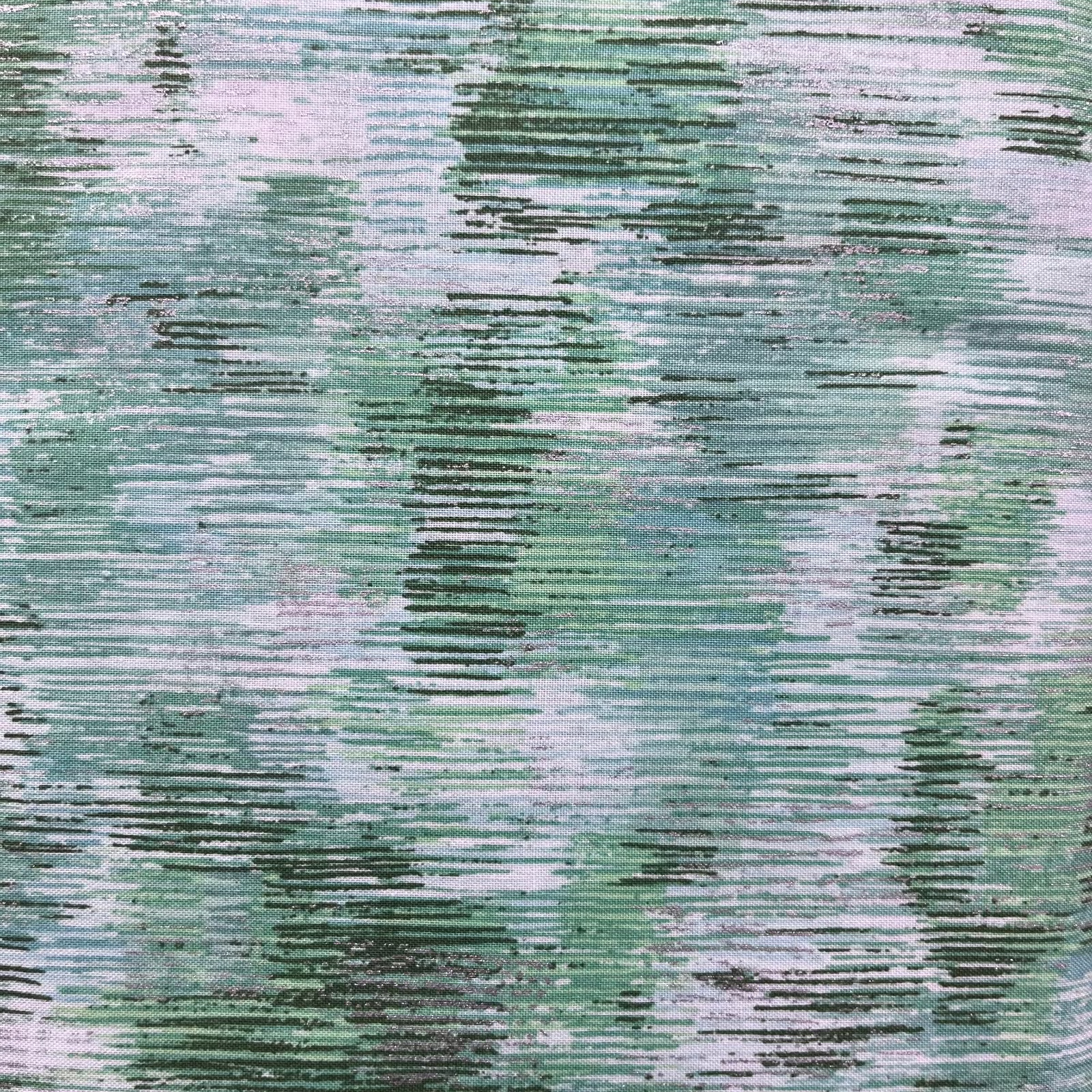 Fusions Brushwork - Brushstrokes Metallic Mint - Green Blender by Robert Kaufman