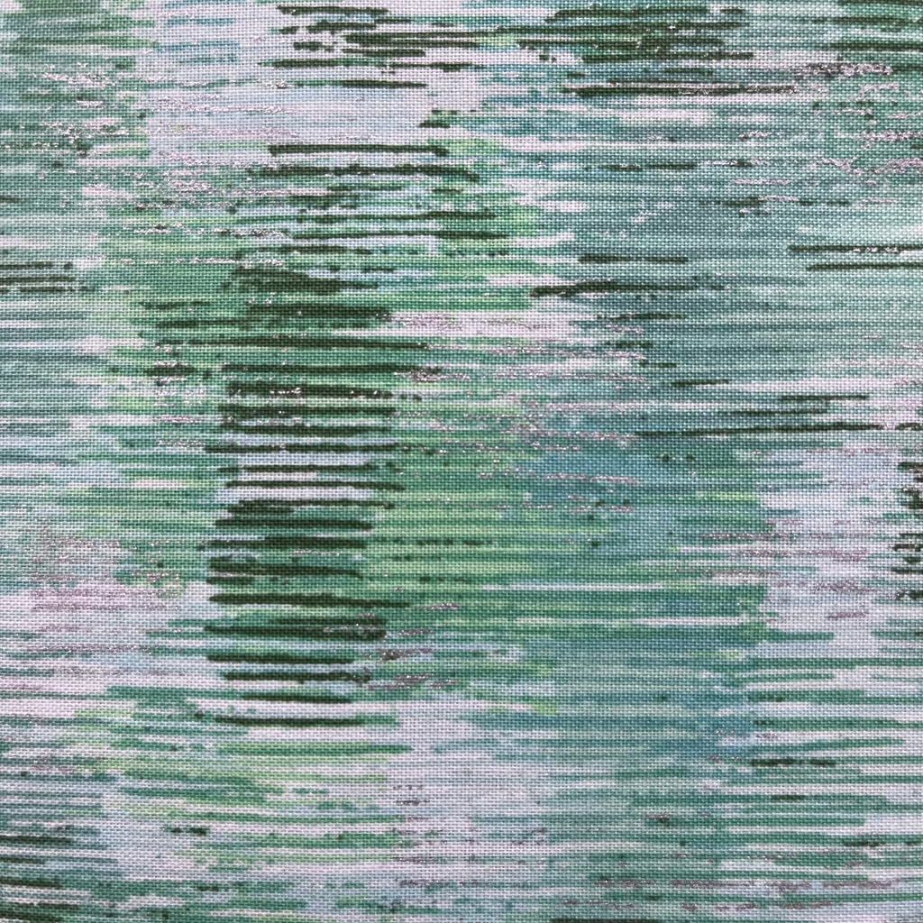 Fusions Brushwork - Brushstrokes Metallic Mint - Green Blender by Robert Kaufman