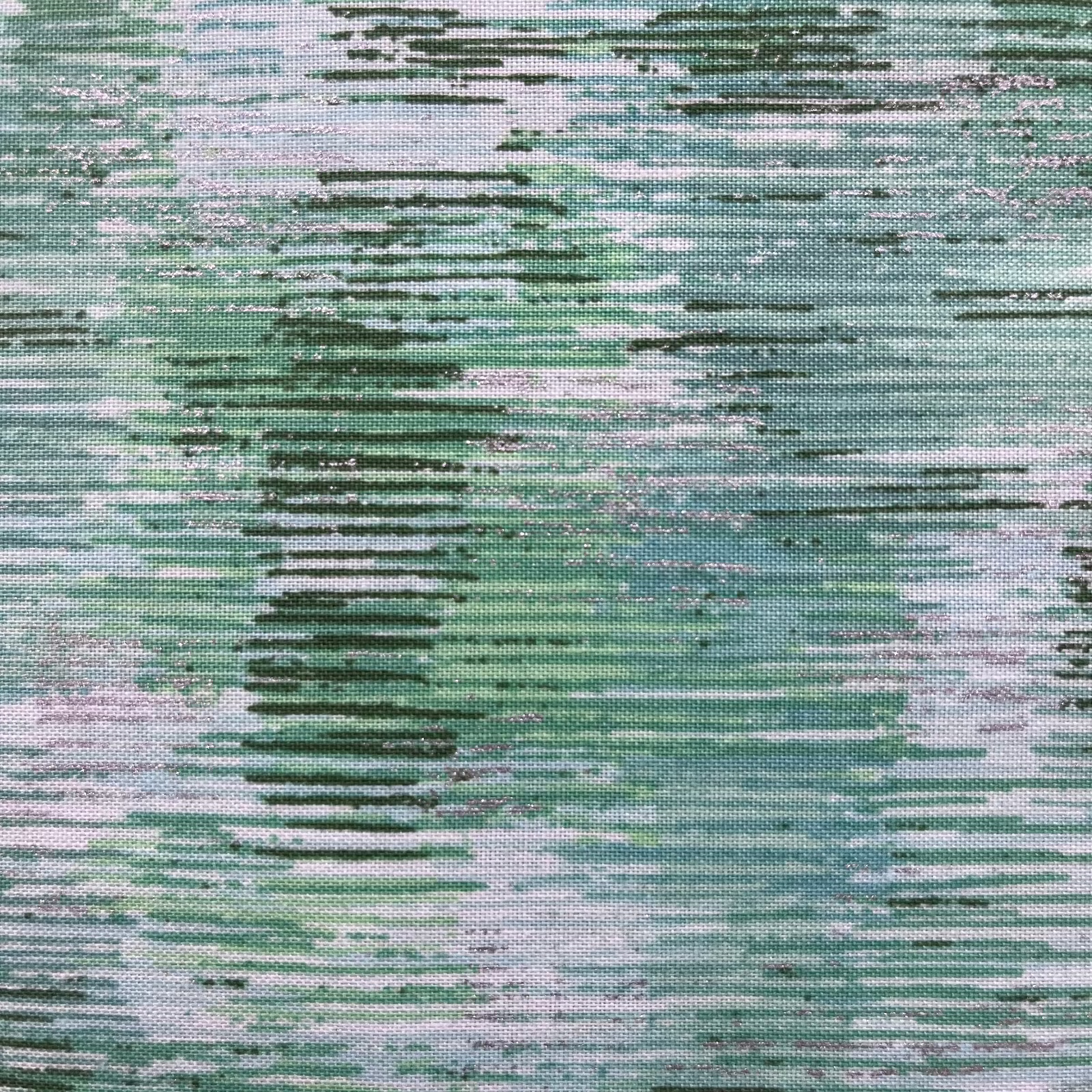 Fusions Brushwork - Brushstrokes Metallic Mint - Green Blender by Robert Kaufman