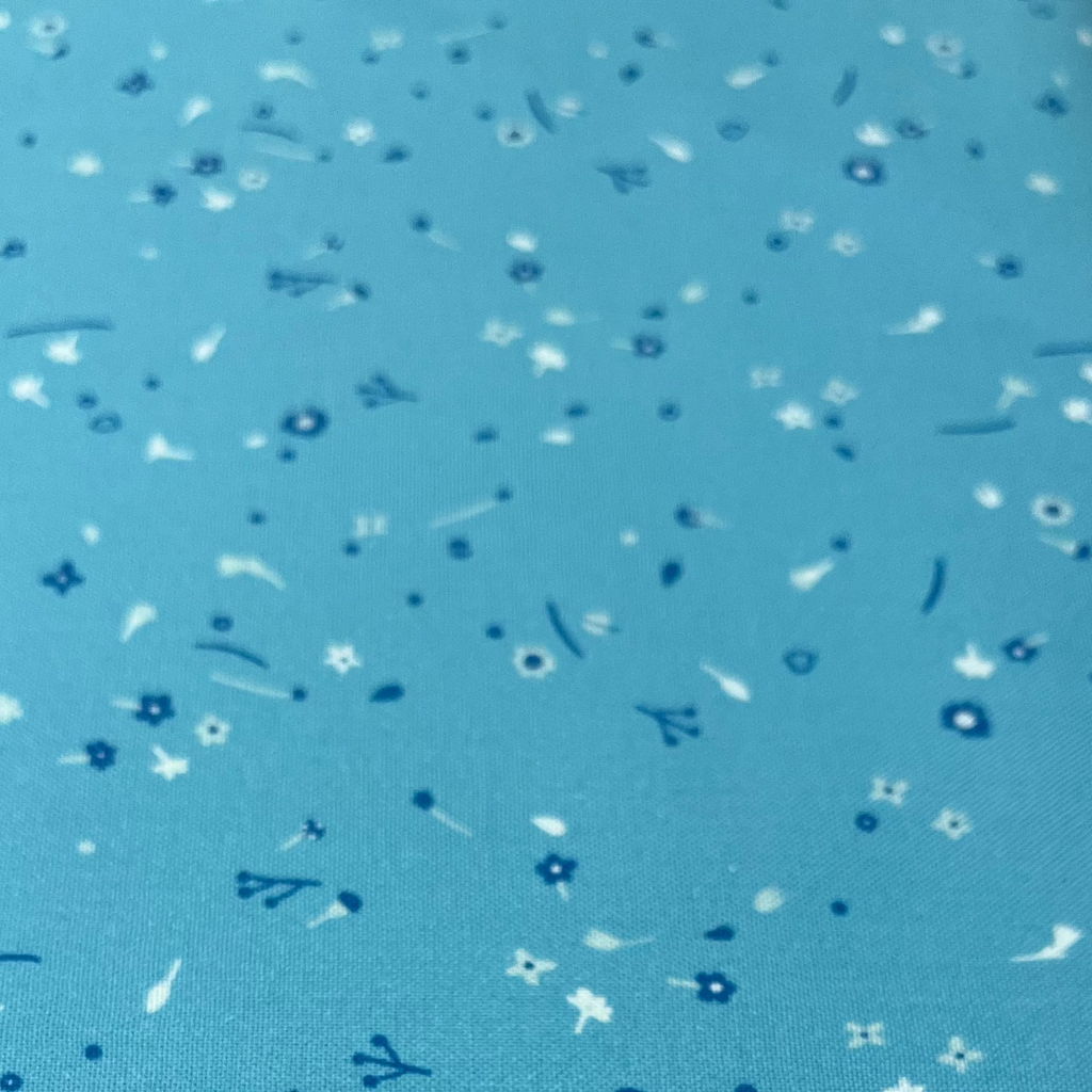 FIGO Fabrics - Glasshouse - Tiny Clippings Blue - Fabric by Emily Taylor