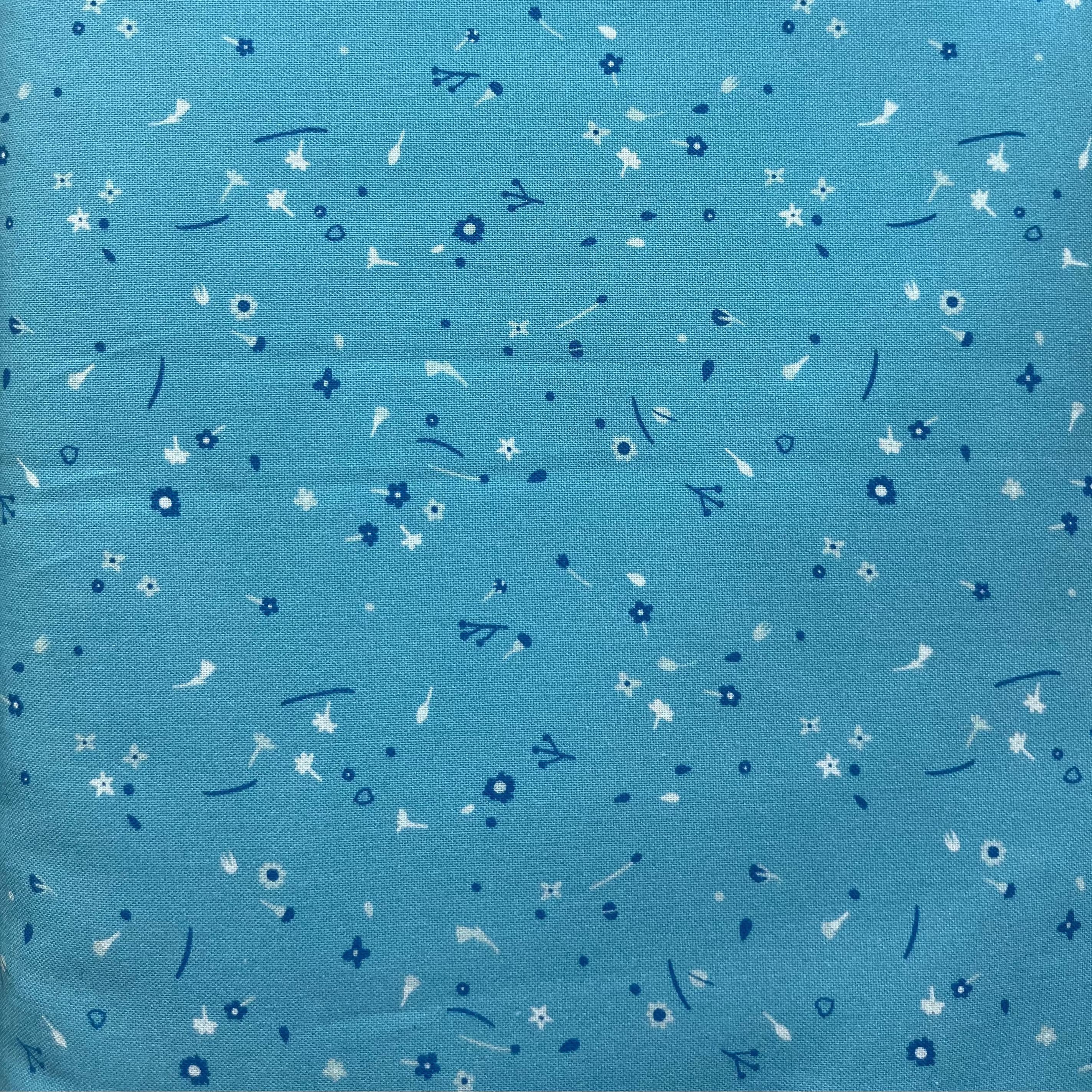 FIGO Fabrics - Glasshouse - Tiny Clippings Blue - Fabric by Emily Taylor