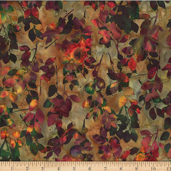 Autumn Leaves Batik - by Hoffman Fabrics