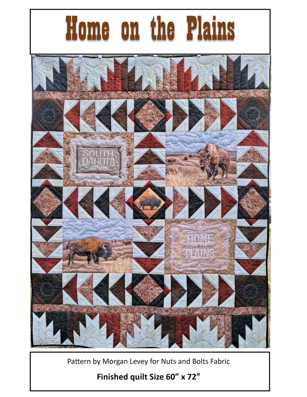 Home on the Plains Quilt Pattern (60" x 72") by Morgan Levey for Nuts and Bolts Fabric