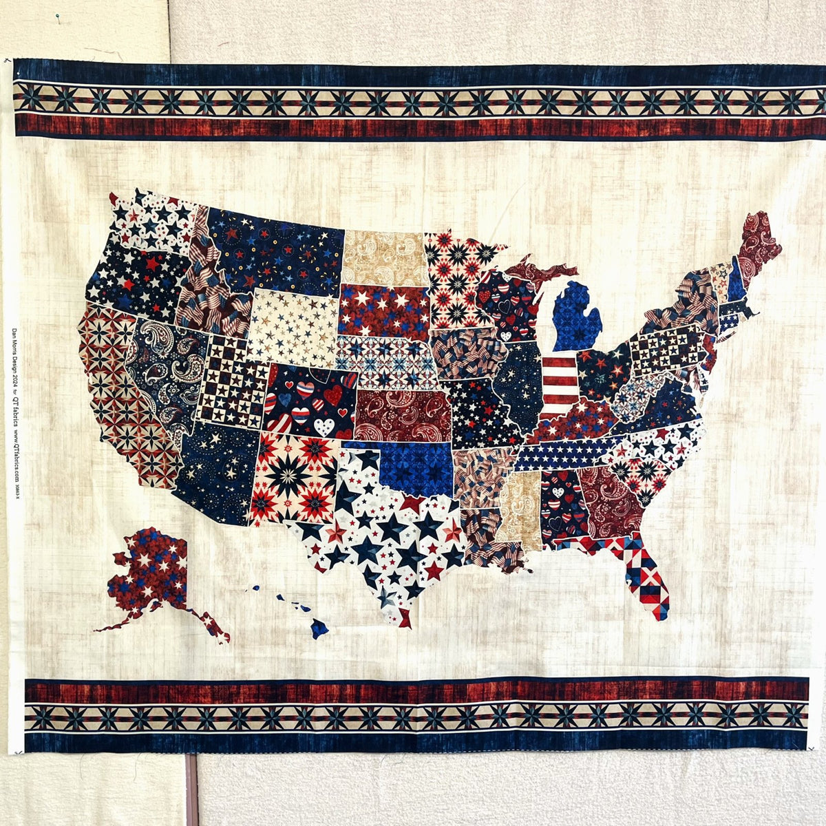 Stars & Stripes THROW QUILT KIT with Up & Away Villa Rosa Pattern – 41" x 49"