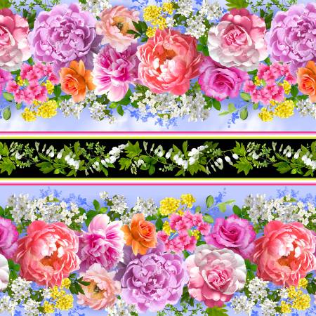 Michael Miller - Flower Splendor Breezy Splendor - Border Print Fabric