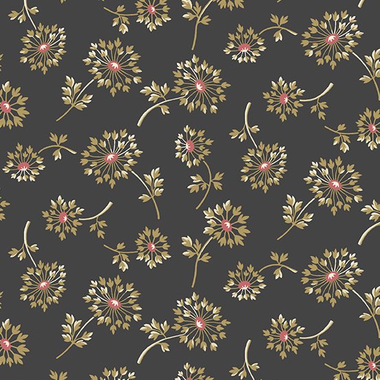Andover Moonstone Floral Charcoal Fabric – Gray Floral Print by Laundry Basket Quilts