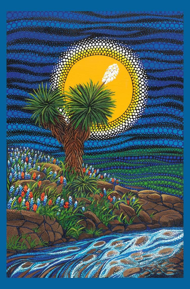 Enchanted Dreamscapes Midnight Cactus French Door Panel Quilt Kit (36" x 49")