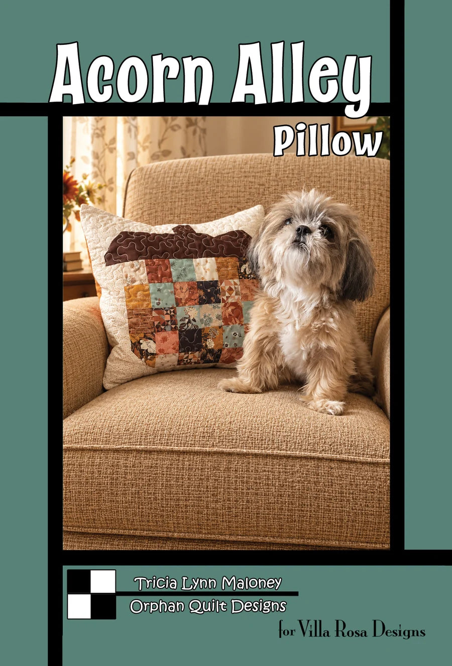 16. Acorn Alley Pillow Pattern (18" x 18") by Tricia Lynn Maloney from Villa Rosa Designs
