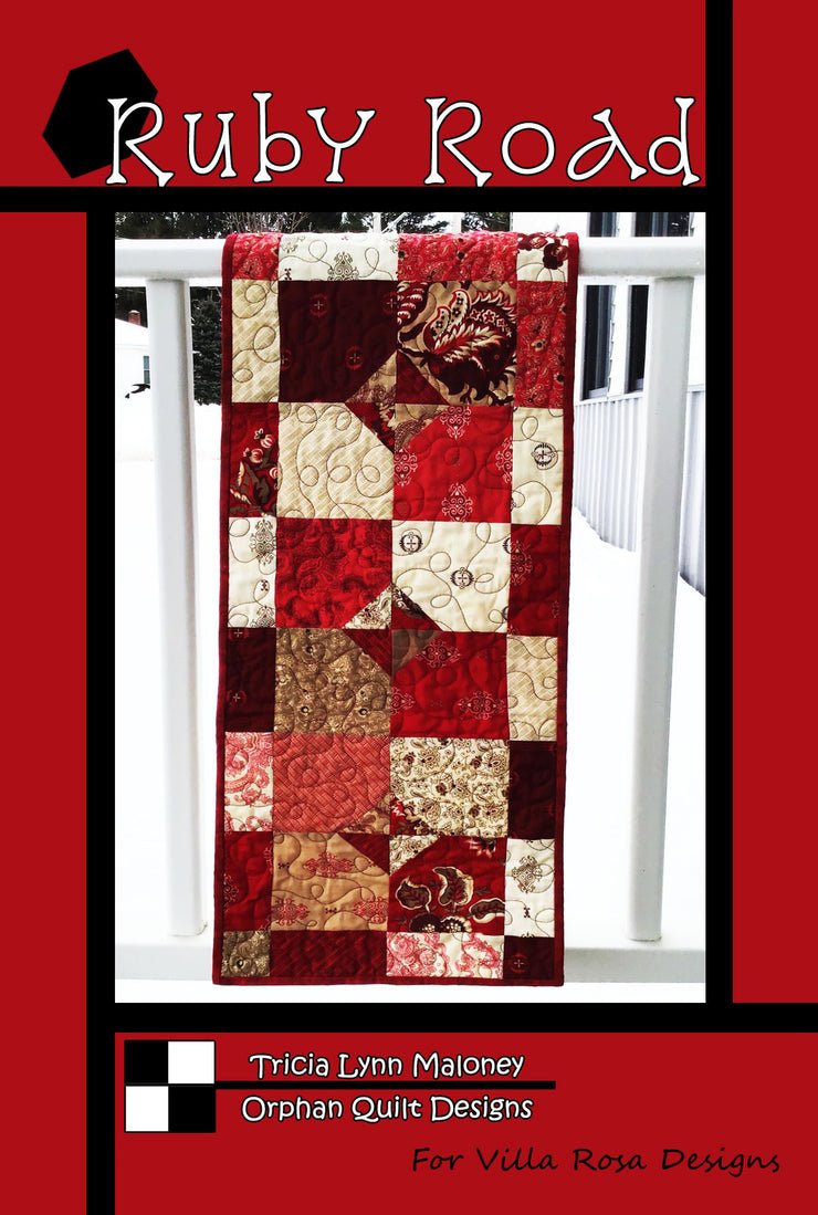 Ruby Road - Bed/TableRunner - Villa Rosa - 13 x 49 - 5" Squares - copy