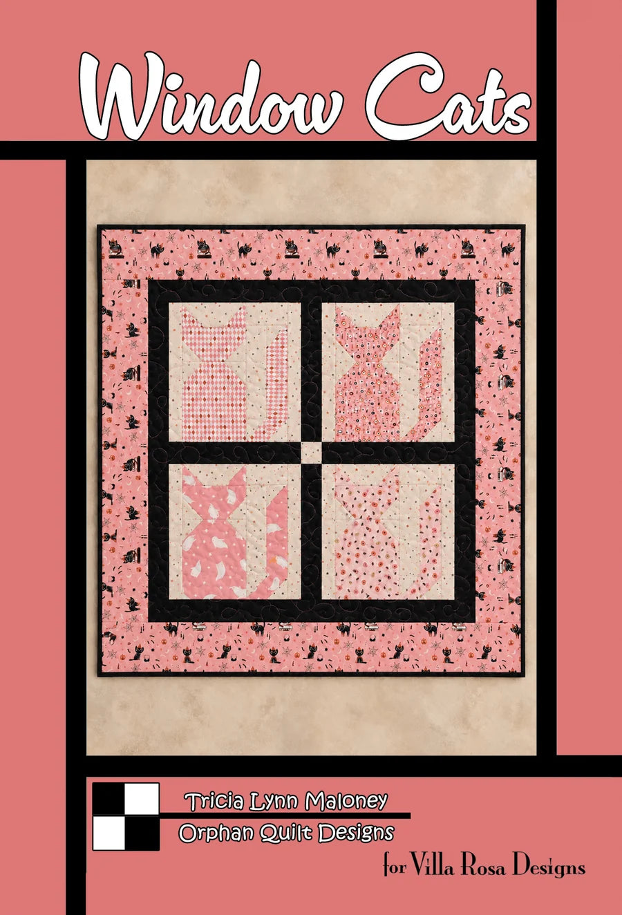 17. Window Cats Quilt Pattern (38" x 38") by Tricia Lynn Maloney from Villa Rosa Designs