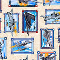 QT Fabrics - Patriot Air Force Patch in Cream Fabric – Patriotic Print by Dan Morris