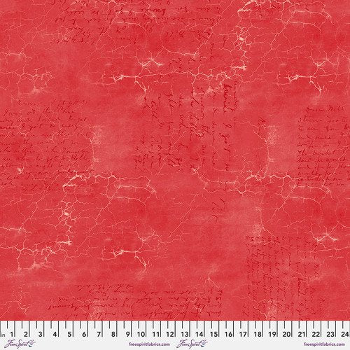 FreeSpirit Tim Holtz Eclectic Elements Cracked Shadow Jasper Fabric – Red Vintage Blender