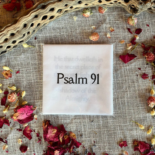 17 of Psalm 91 Bible Verses Quilt Squares in White - Precut 5" Squares Set - Carlson Homestead Quilting