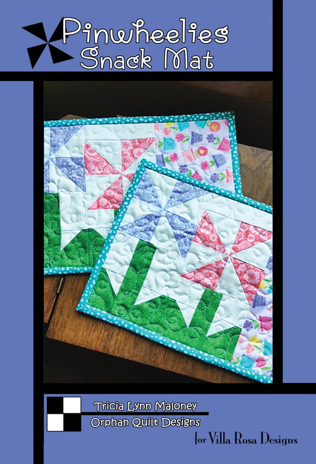 Pinwheelies Snack Mat - Villa Rosa - 8 x 14" Makes 2 - Fat 8ths