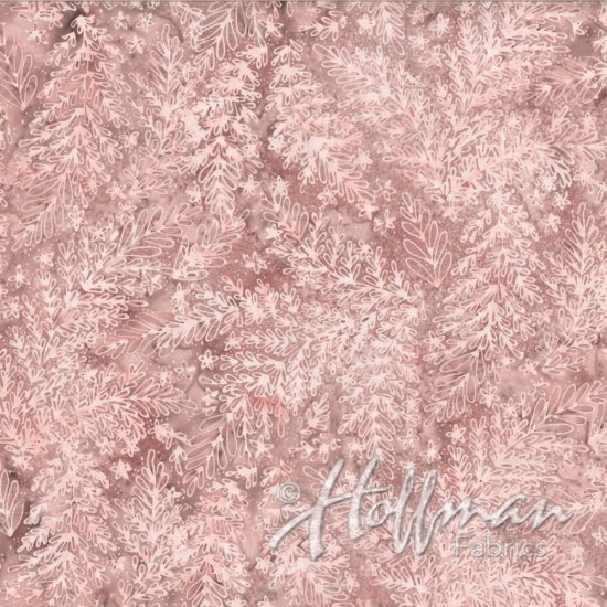 Hoffman Bali Batik Dusty Rose Fabric – Pink Botanical Batik Blender