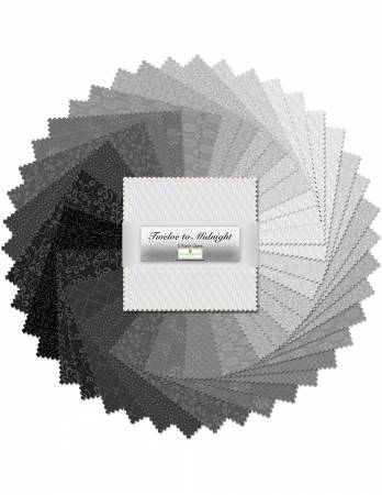 Wilmington Prints - Twelve to Midnight - 5 Karat Gems 5" Square Pack – Gray & Black Precuts