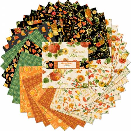 Wilmington Prints - Harvest Gold - 42 10" Squares - by Danhui Nai