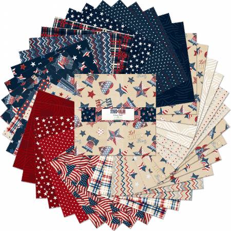 Wilmington Prints - Stars of Valor- 42 of 5" Squares - by Beth Grove