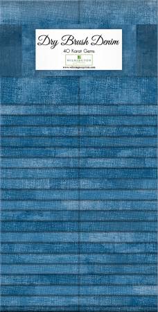 Wilmington Prints - Essentials Dry Brush Denim - 40 Karat Gems 2.5" Strip Pack – Blue Tonal Blender by Danhui Nai