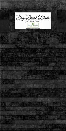 Wilmington Prints - Dry Brush - Black 2.5" Karat Gems – Black Tonal Blender Fabric Strips by Danhui Nai