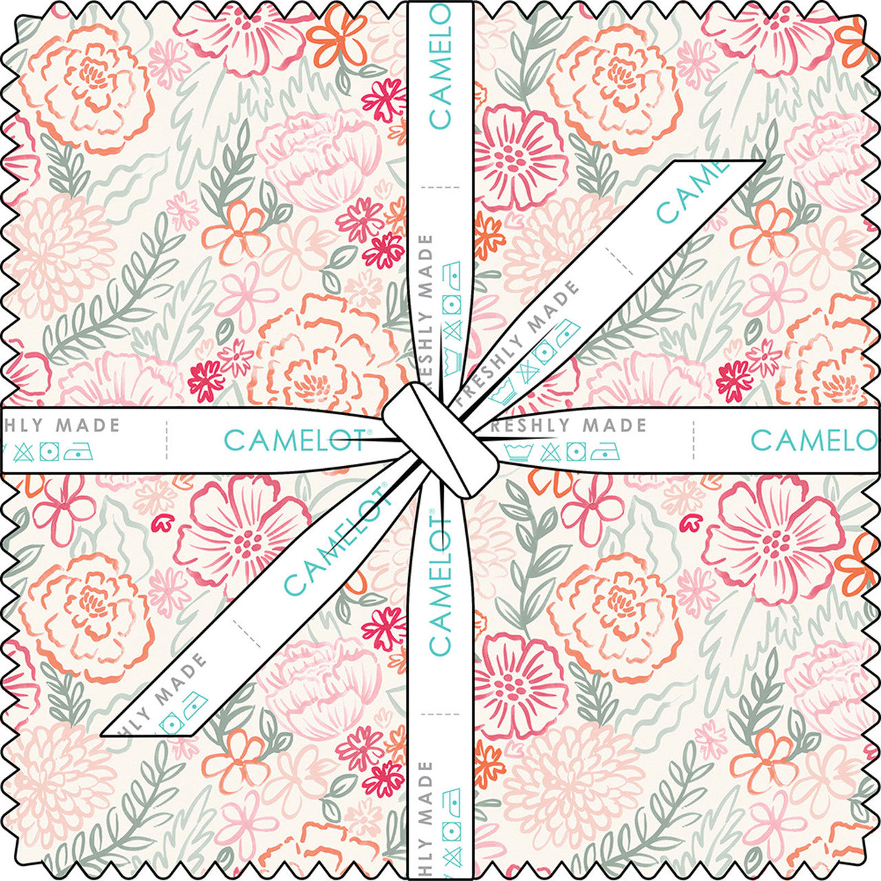 Camelot Blooming Hearts 10" Fabric Squares – 42 Piece Precut Bundle by Laura Marshall