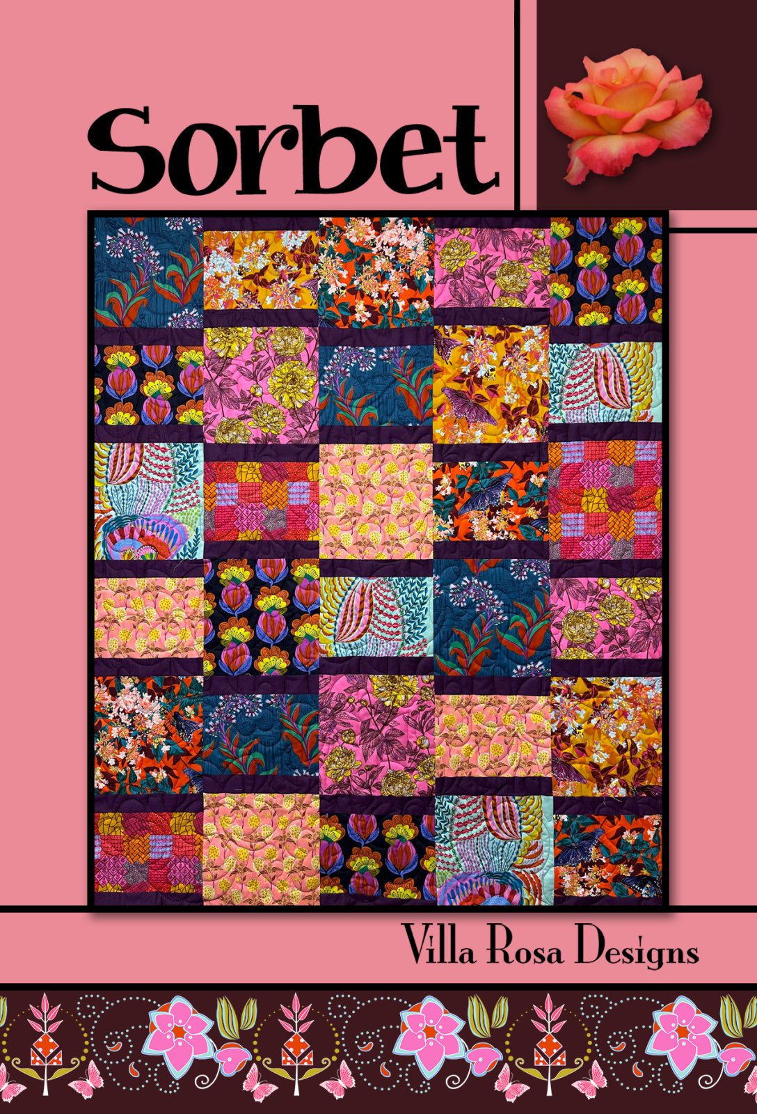 Sorbet - Villa Rosa - 48 x 57 - Fat Quarters