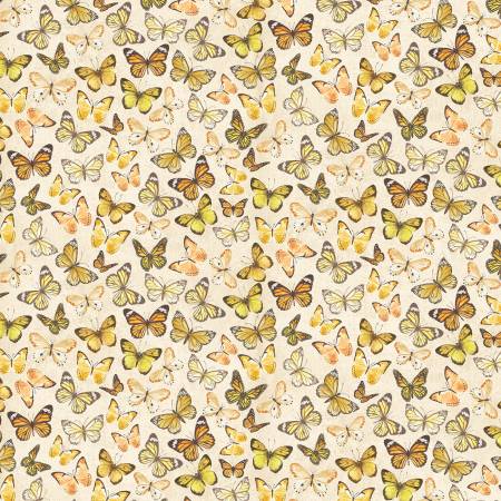 Tossed Butterflies Cream from Sunflower Farm by Chong-A Hwang for Timeless Treasures