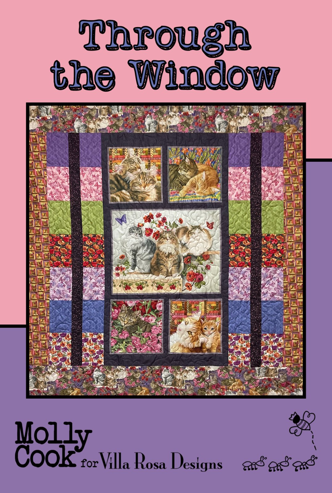 Through the Window - Villa Rosa - 51"x54" - Panel/Yardage
