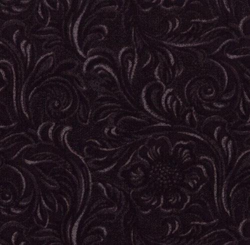 Moda Western Basics Tooled Leather Black Fabric – Black Blender by Sara Khammash